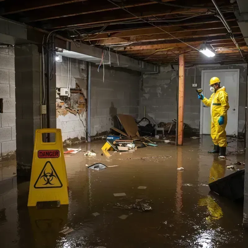 Flooded Basement Electrical Hazard in Gibson, AR Property